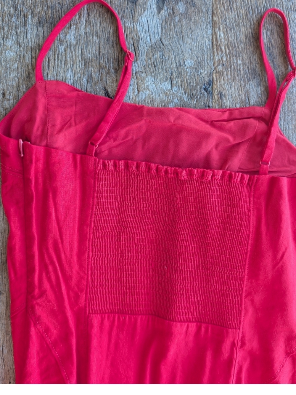 Nwt Everlane Red Stretch Linen Midi Dress 2 - Picture 9 of 10